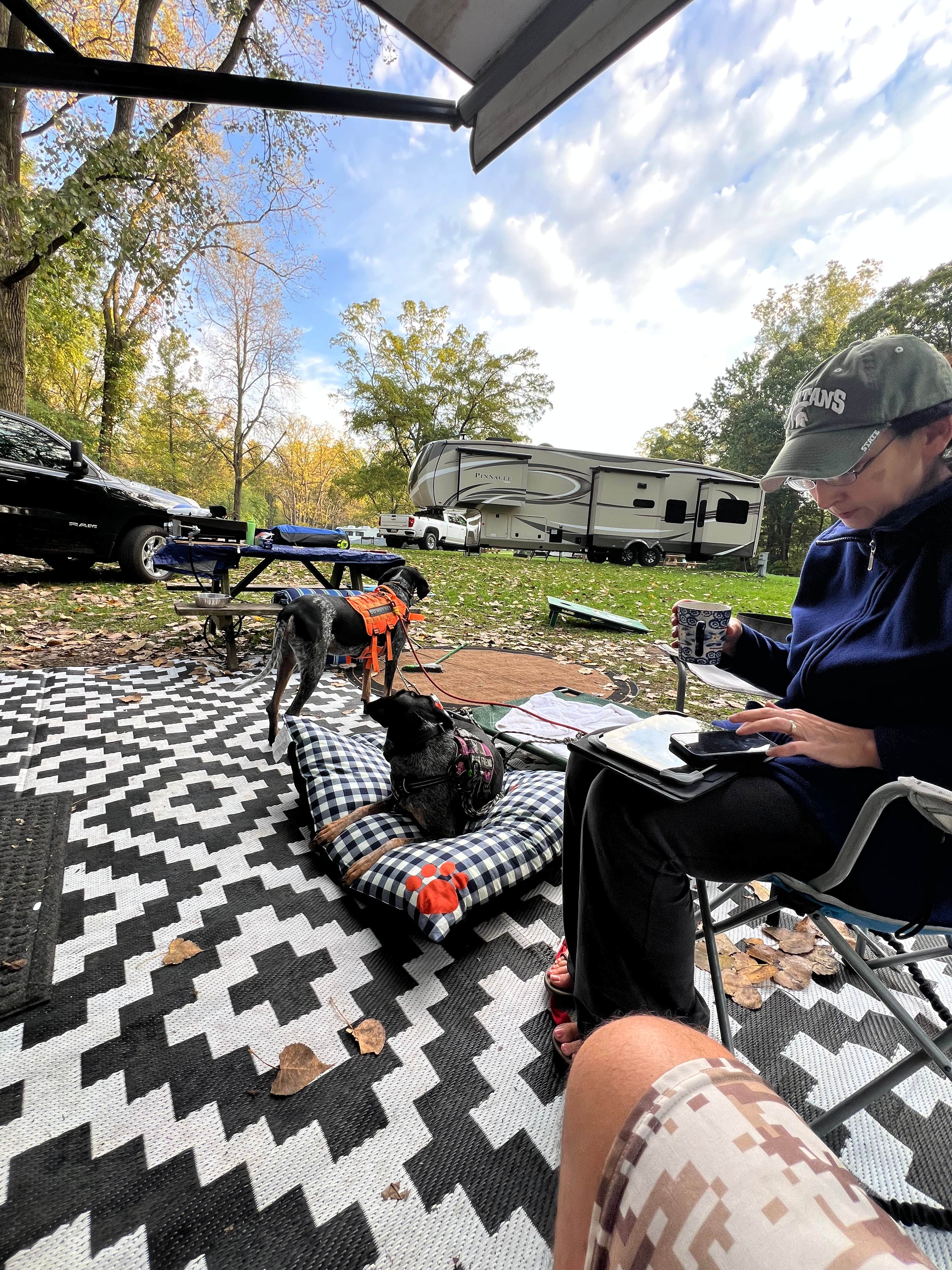 Gerard E.'s photo of camping with pets at Pokagon State Park Campground near Orland, IN