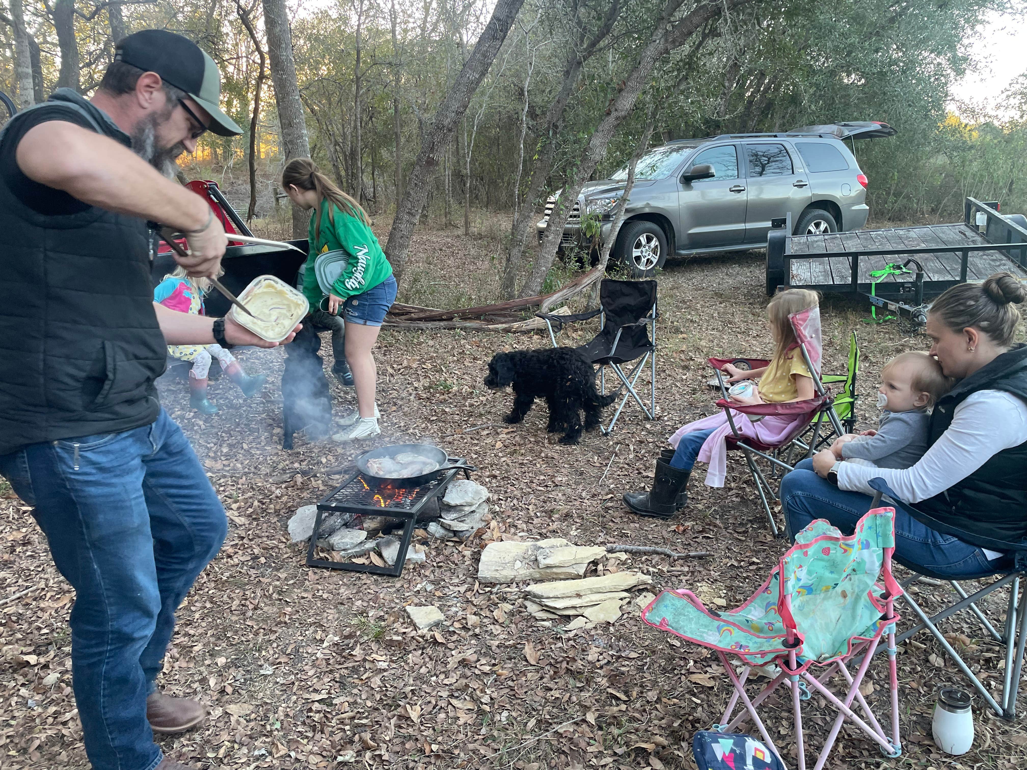 Will M.'s photo of camping with pets at Clear Creek Woods near Hallettsville, TX