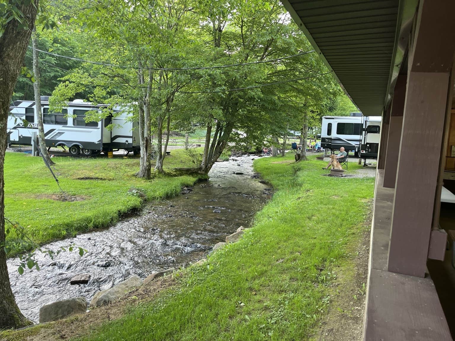 Joel G.'s photo of rv camping at Whispering Winds Campground & Cabins near Clarendon, PA