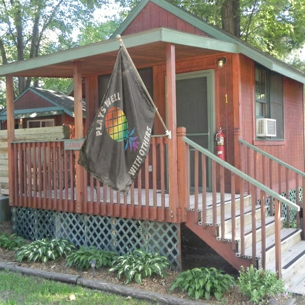 Cindy's photo of glamping accommodations at Avatan Family Nudist Campground near Saint Croix National Scenic River