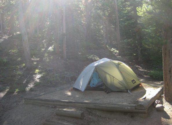 Eric K.'s photo of tent camping at Longs Peak Campground — Rocky Mountain National Park near Laporte, CO