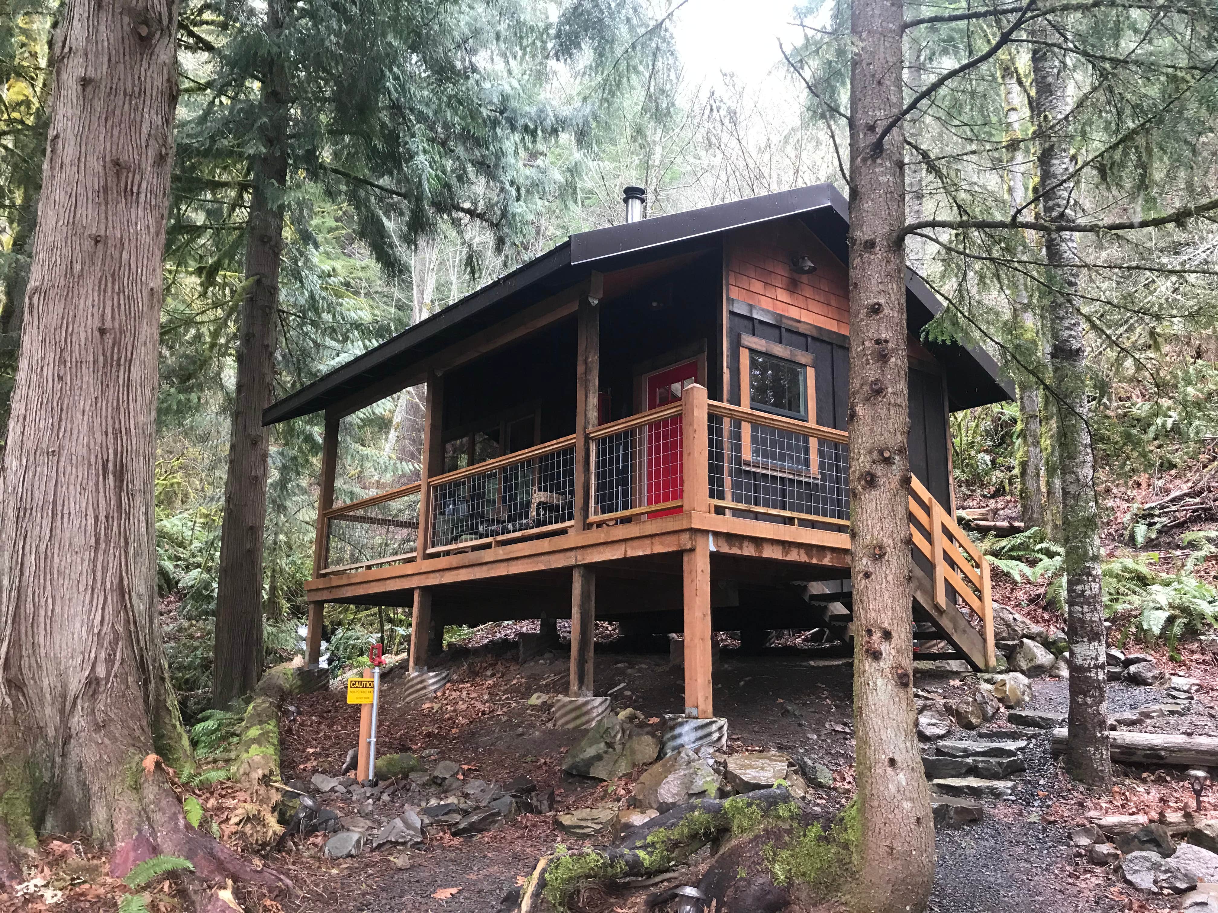 Camping near Green Canyon: Crystal Creek Cabin, Rhododendron, Oregon
