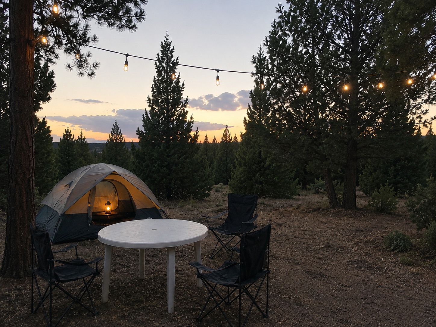 Camping near Elkhorn: Under the Pines, Powell Butte, Oregon