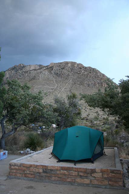 Richard M.'s photo of tent camping at Guadalupe Peak Wilderness Campground — Guadalupe Mountains National Park near Salt Flat, TX