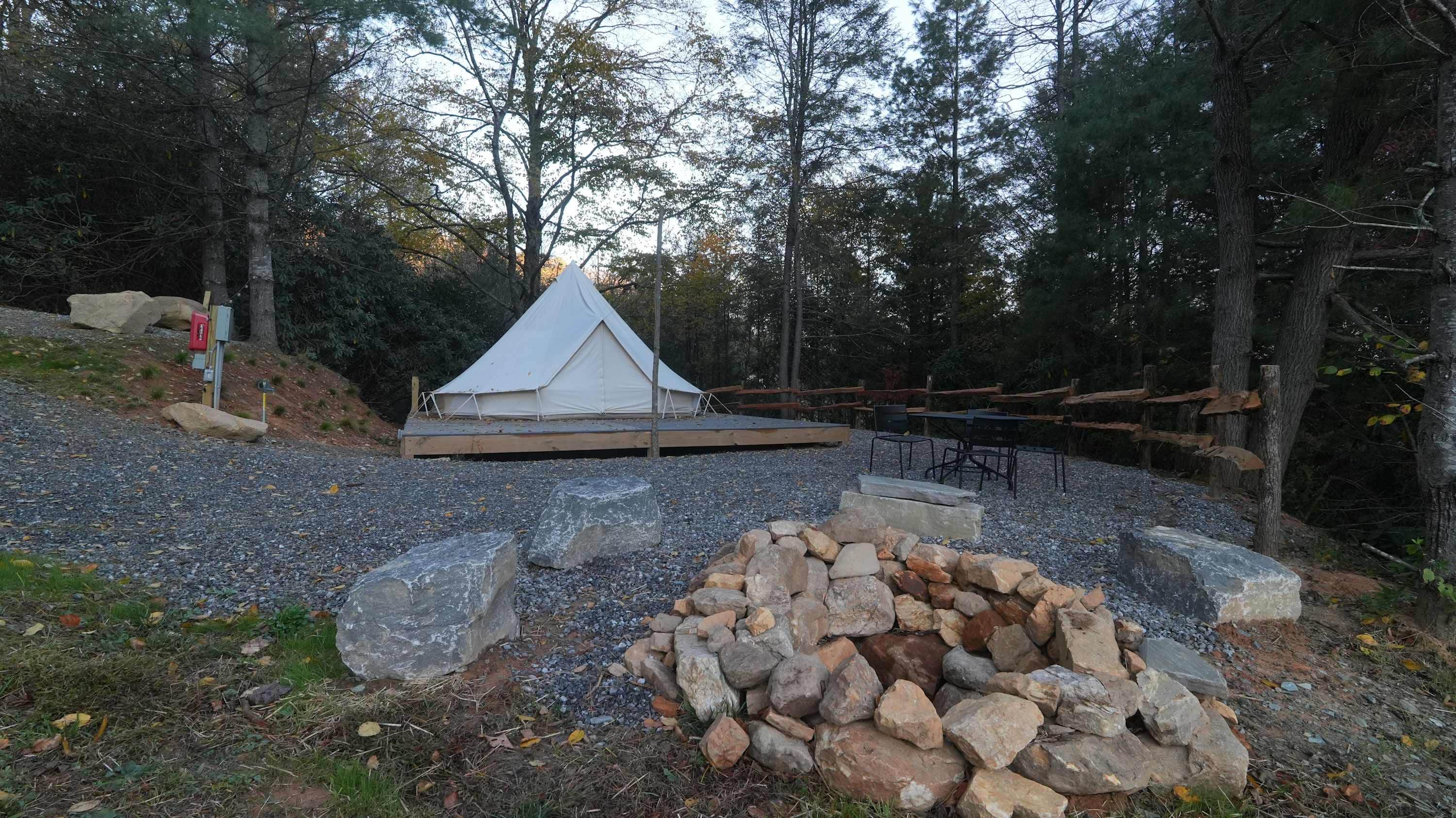 Camping near Buffalo Creek Vacation Rentals - Hare Pin Inn: Brand New! Camp #2 with Bathhouse, Lake Junaluska, North Carolina