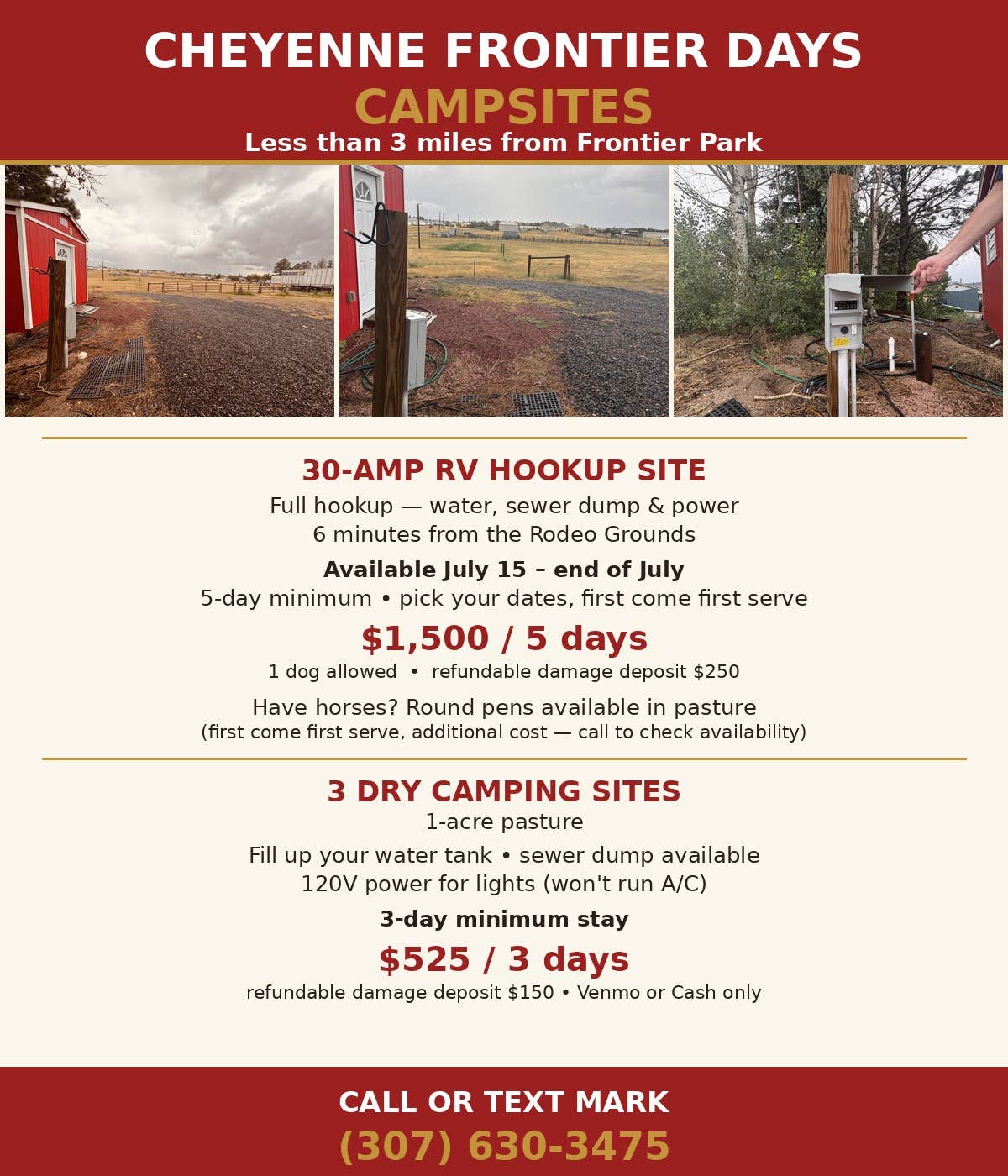 Camping near Terry Bison Ranch: Ranch on Yellowstone / 3 m from Frontier Park, Cheyenne, Wyoming