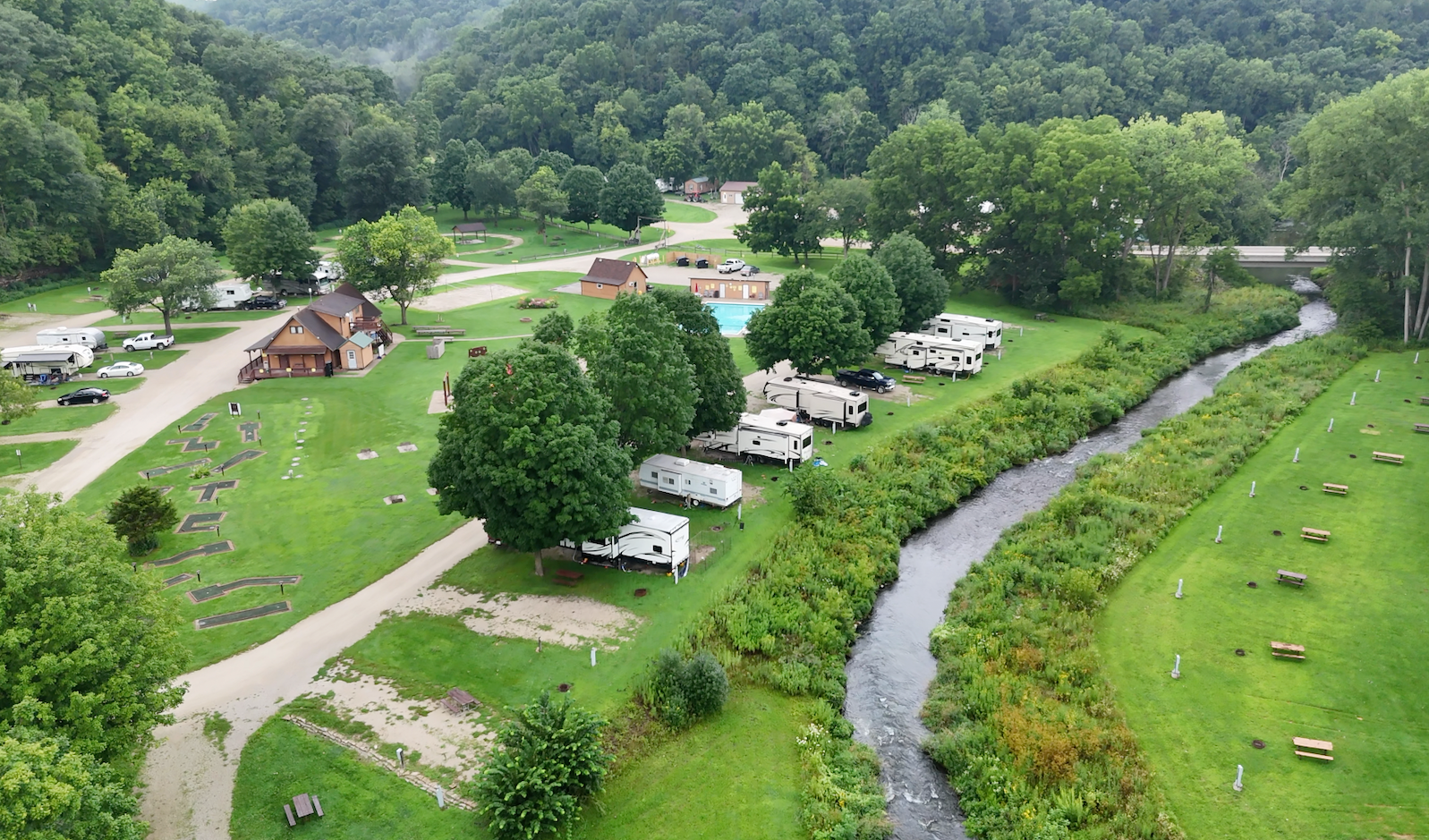 Camping near Bluff Hollow on Root River: Hidden Bluffs Resort, Spring Valley, Minnesota