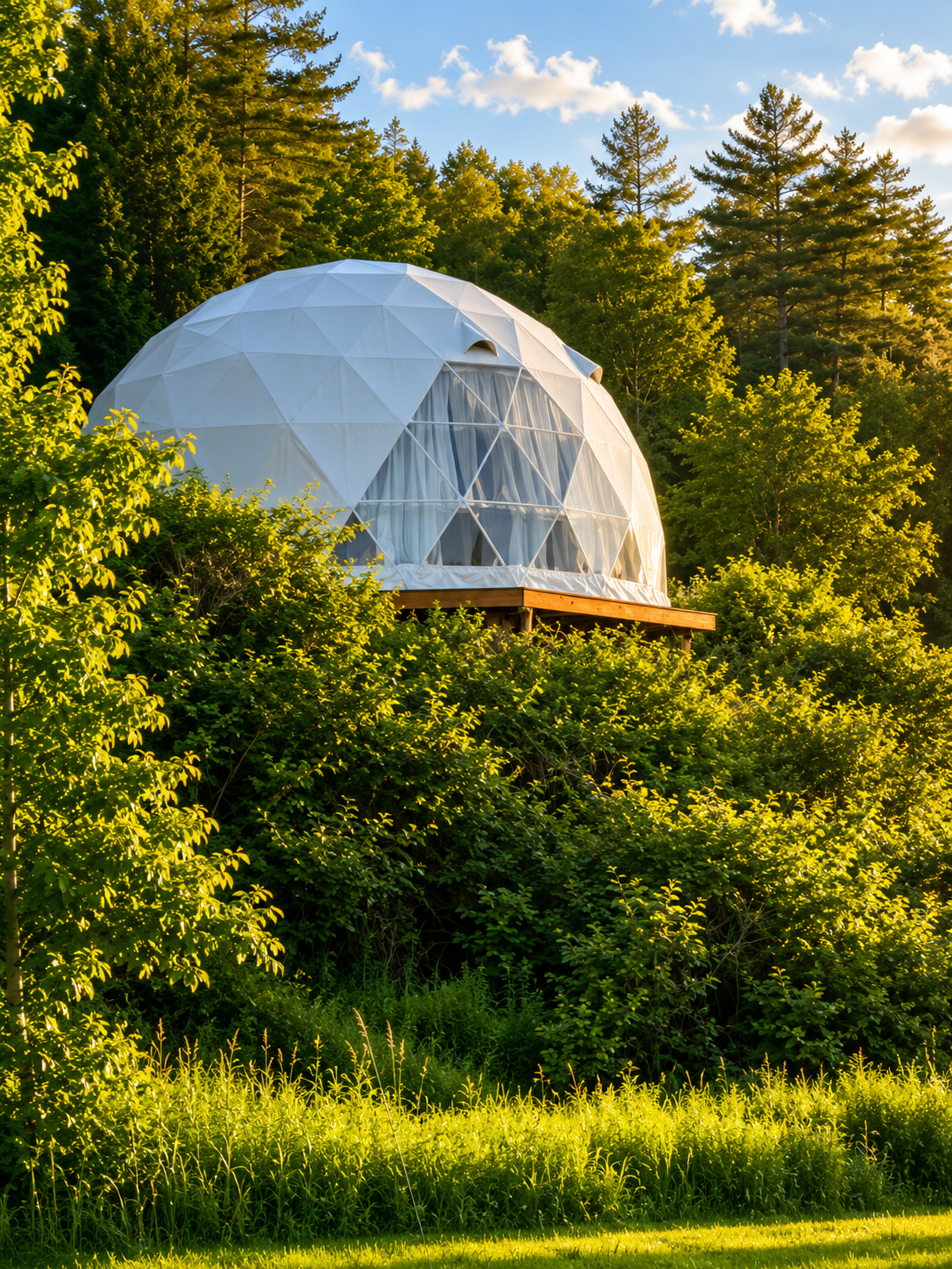 Camping near Willoughby Farm Animal Rescue: Dome@Meadows, South Royalton, Vermont
