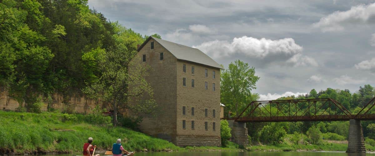 Camping near Twin Bridges County Park: Motor Mill Historic Site, Elkader, Iowa