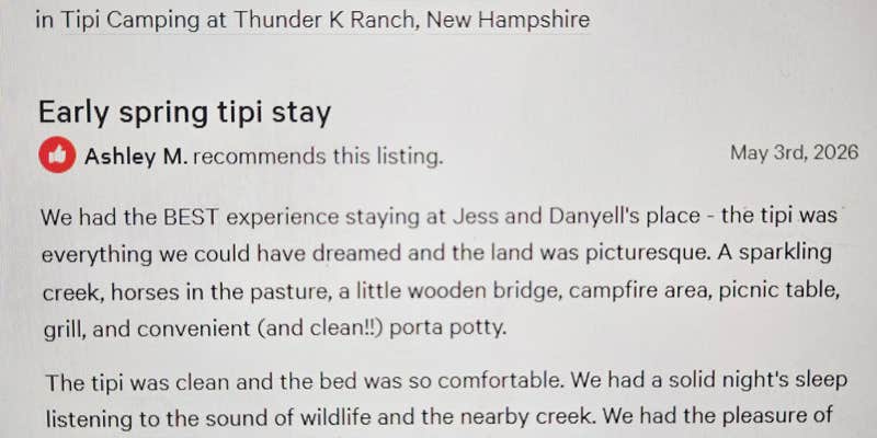 Camper submitted image from Thunder K Ranch Tipi Camping