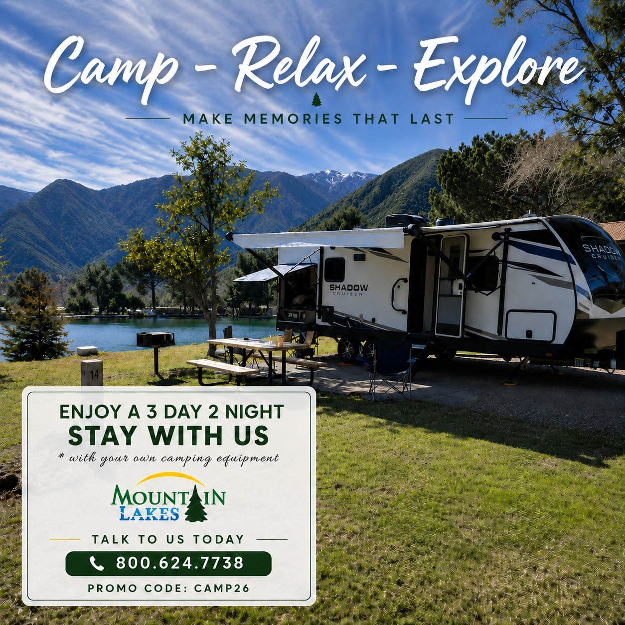 Camping near Glen Helen Regional Park: Mountain Lakes Resort - Membership Campground, Lytle Creek, California