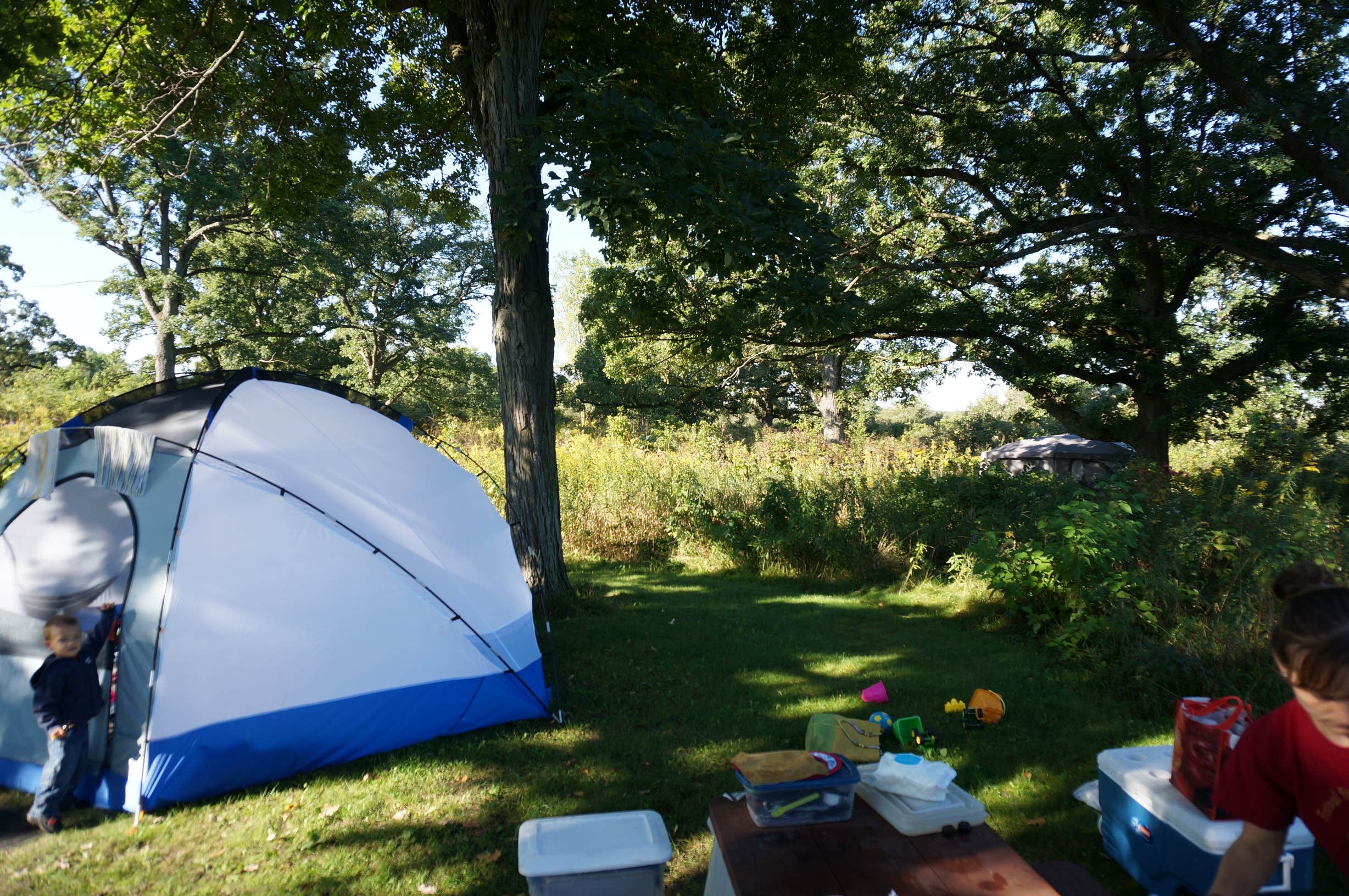 Jimmy P.'s photo of tent camping at Sandhill Station State Campground — Lake Mills Wildlife Area near Lake Mills, WI