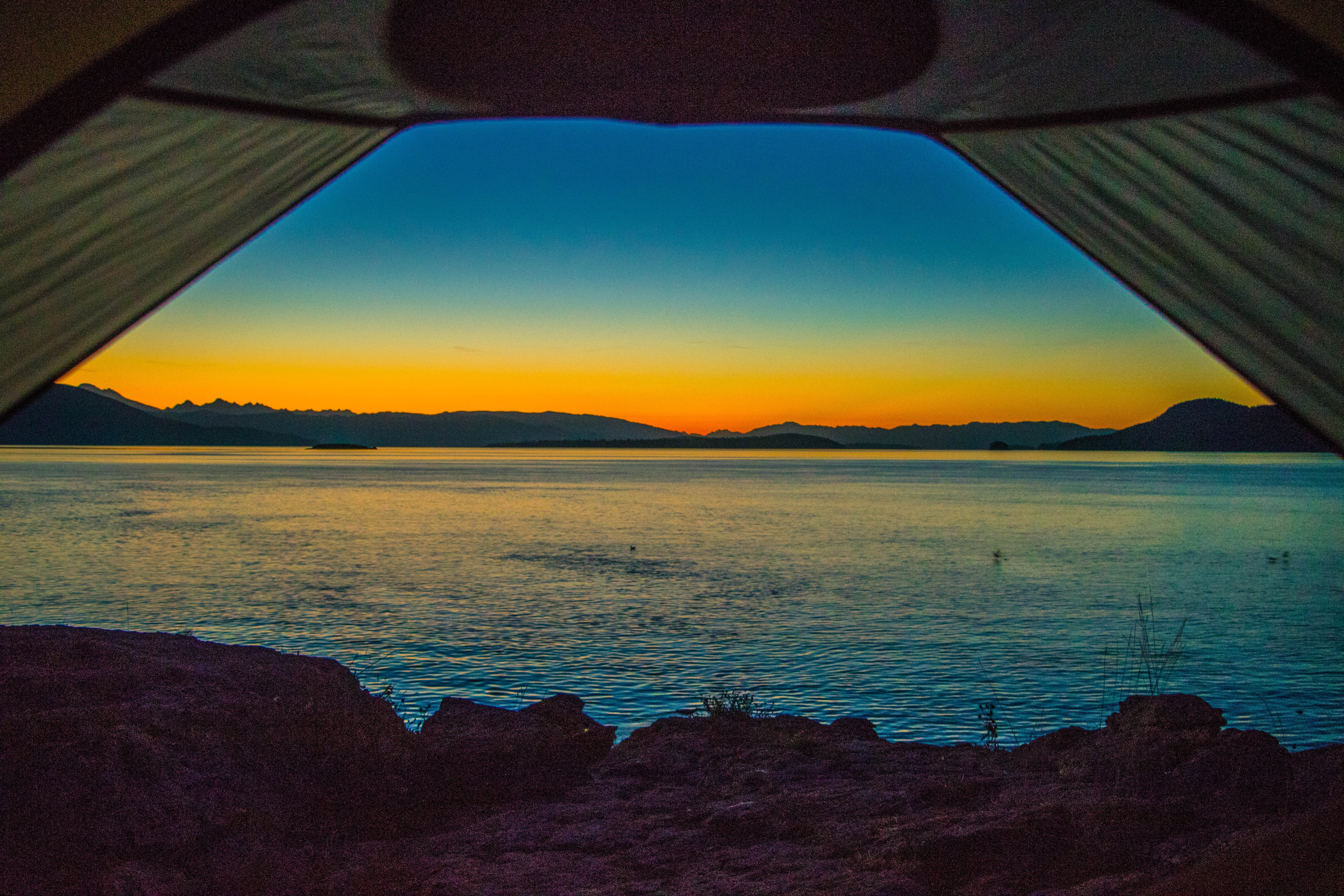 Awesome tent view at sunrise!