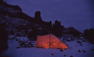 Camping near Pinyon pine yurt: Fisher Towers Campground, Castle Valley, Utah
