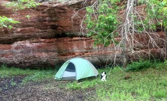 Camping near Cabin nestled among trees, just outside of OKC: Red Rock Canyon Adventure Park, Hinton, Oklahoma