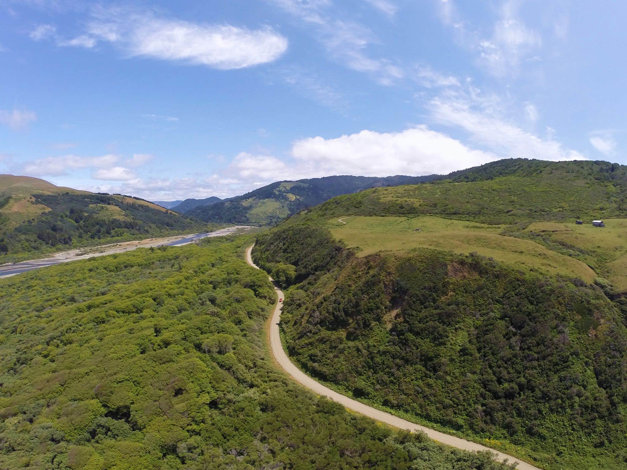Petrolia on a beautiful day. Looking Easternly to the road that leads to the campground.