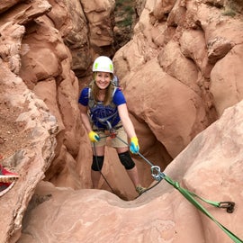First rappel into Three Canyon