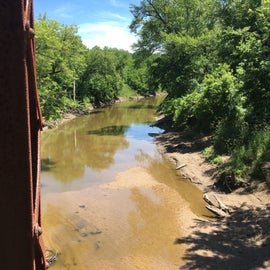 This shows the view of the Chariton River from the bridge at Site G.