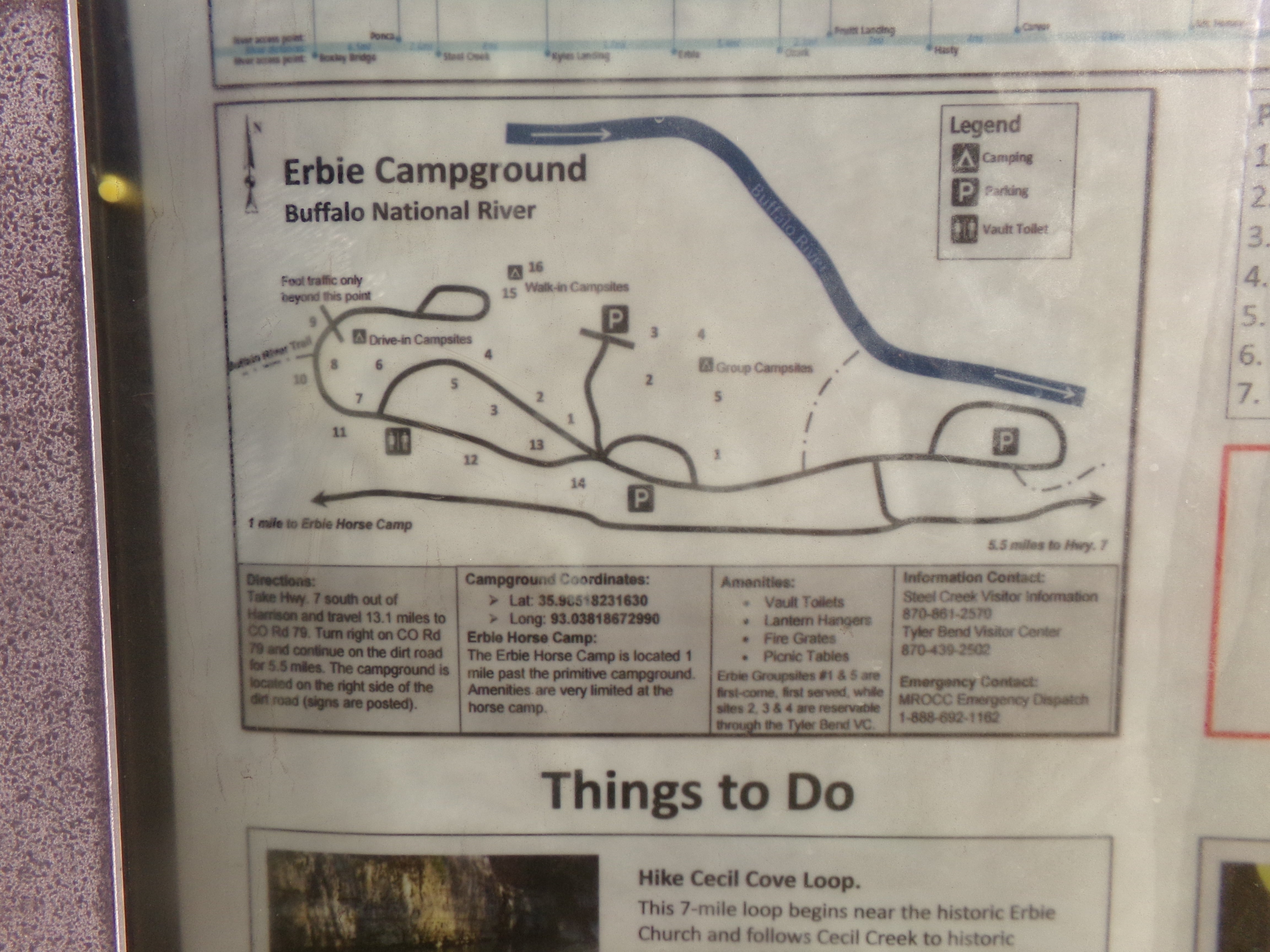 map of park, small sign in on paper free no fee