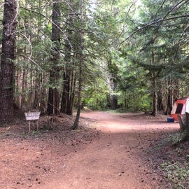 Entering the walk in campground