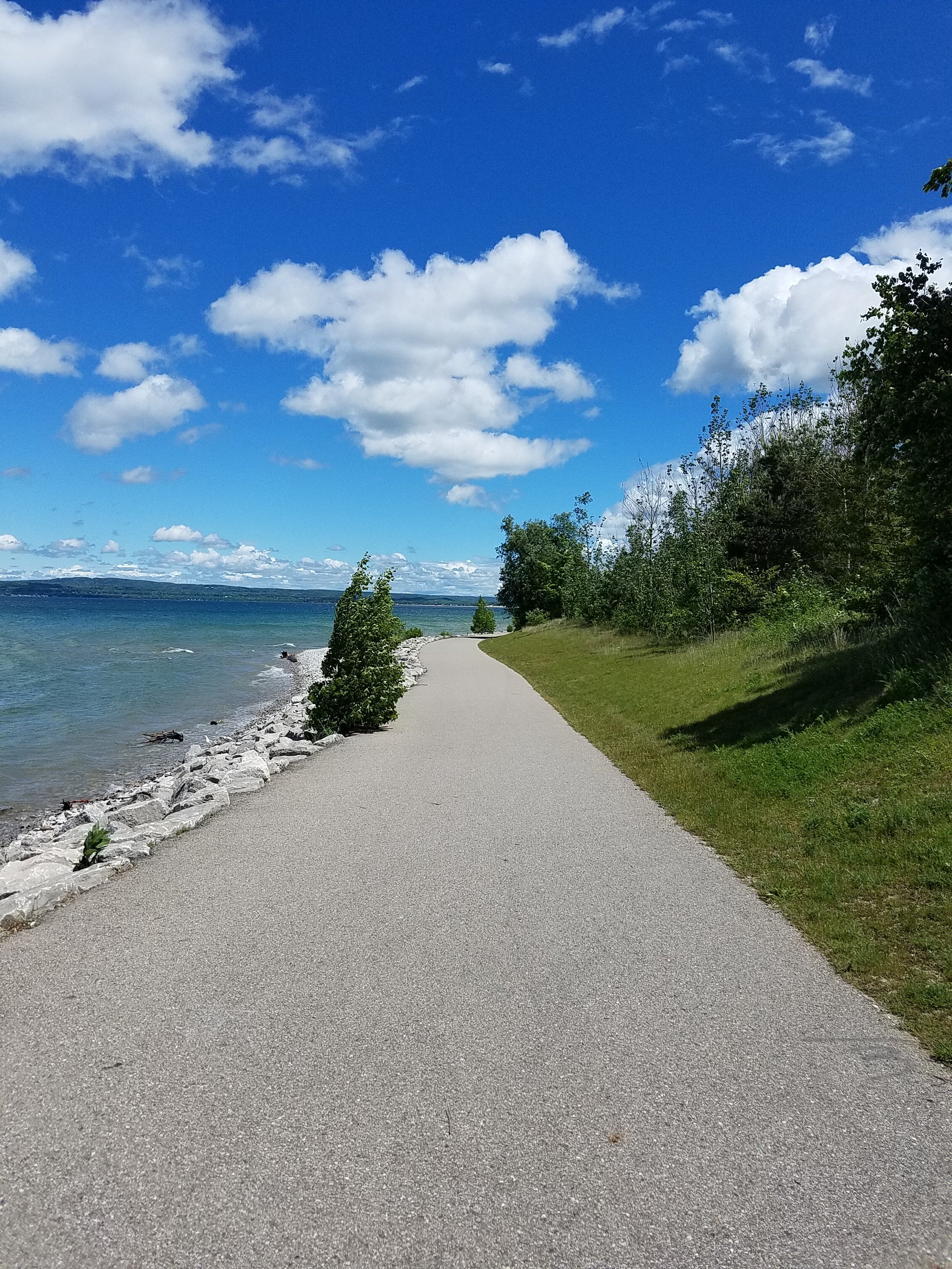 Bike path that runs in front of the campground and along the lake.
