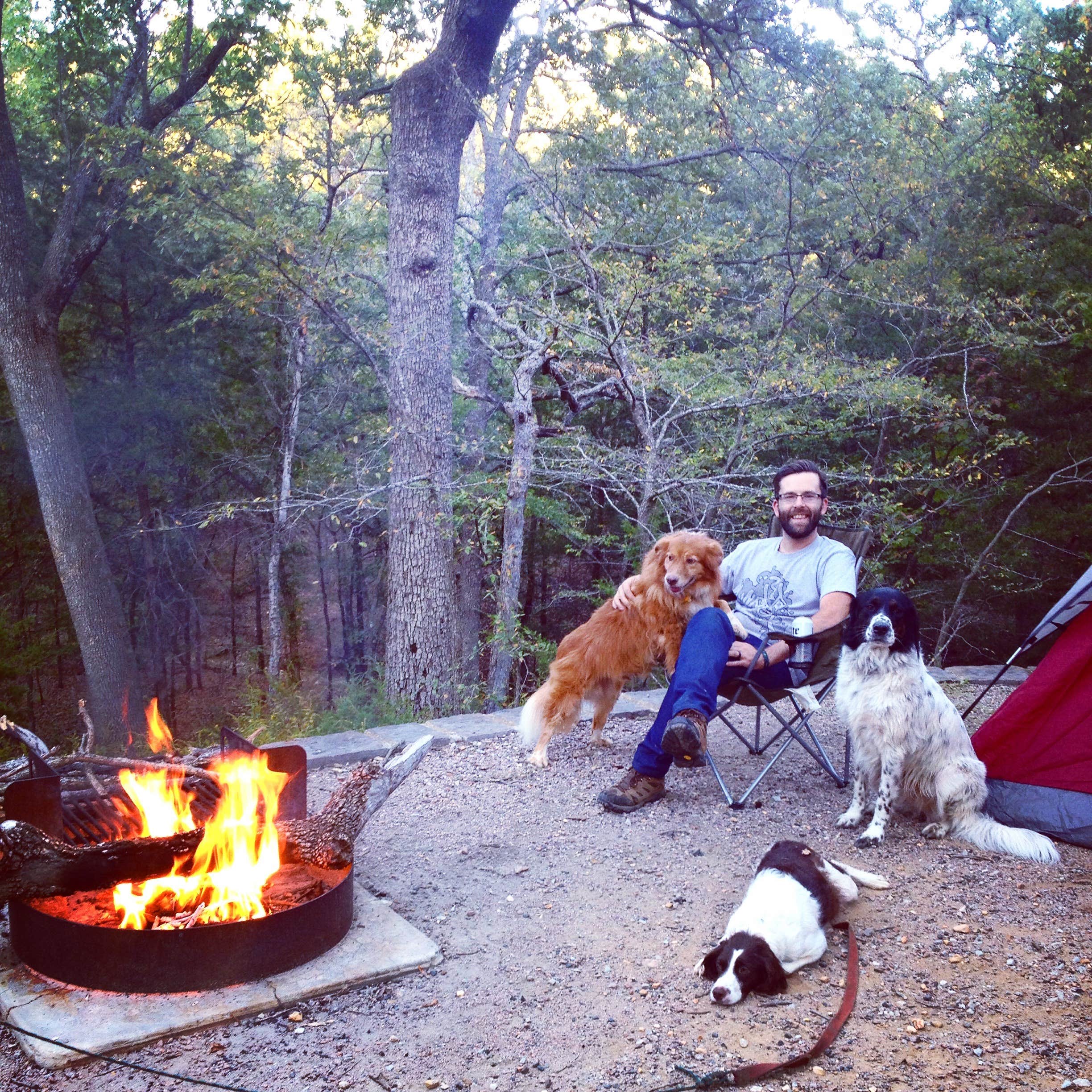 Dusty G.'s photo of camping with pets at Buckhorn Campground Loop C — Chickasaw National Recreation Area near Chickasaw National Recreation Area