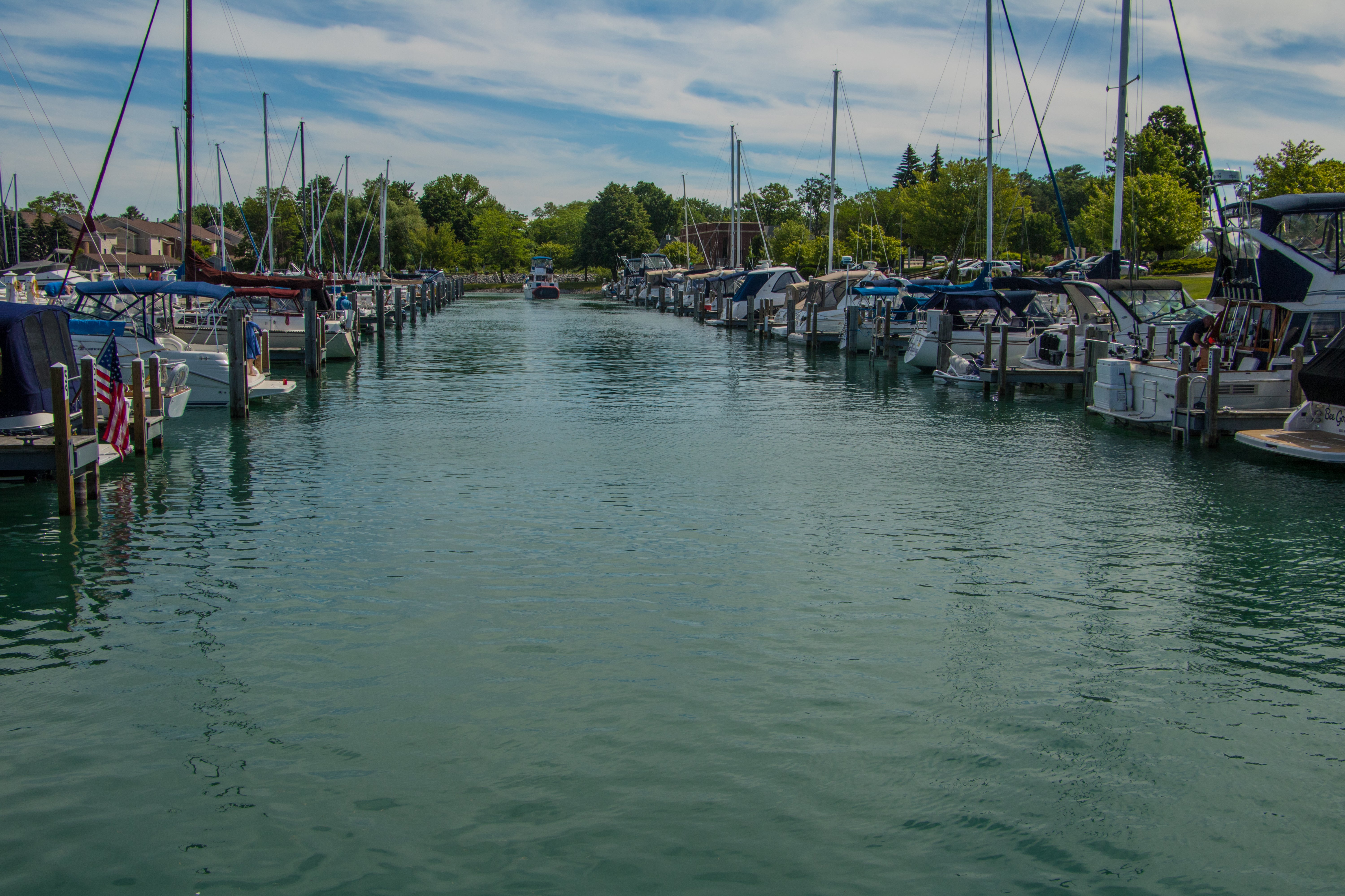Just a few minutes drive, or a nice walk, you can get to the Elk Rapids marina on Grand Traverse Bay.