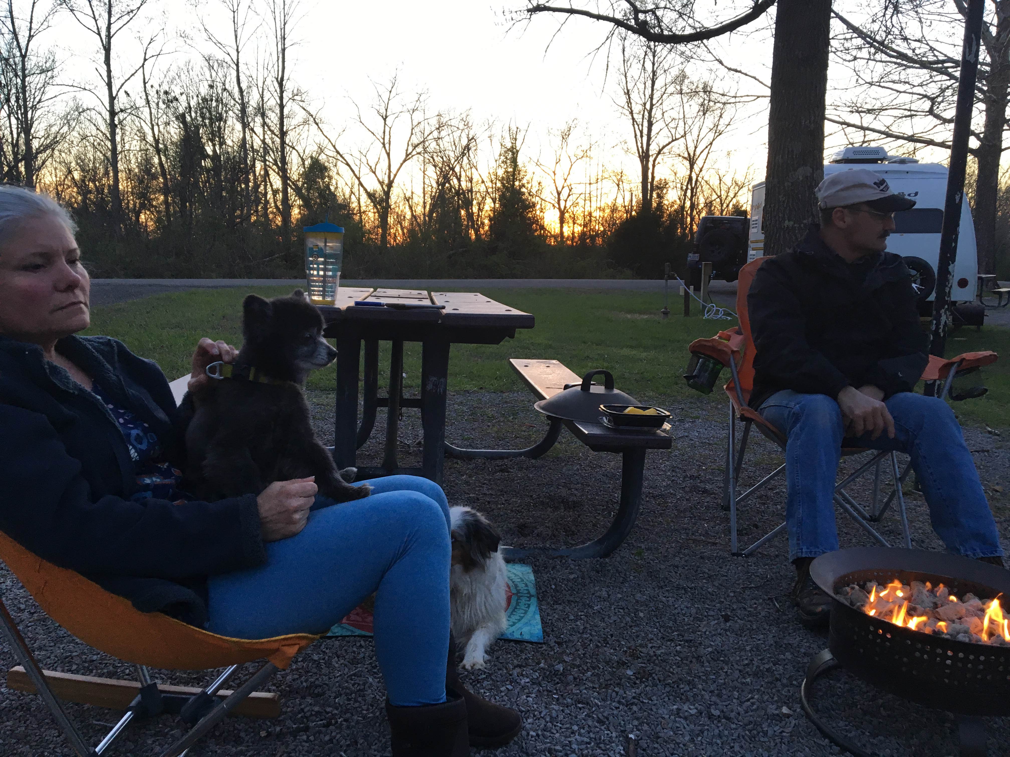 Shelly S.'s photo of camping with pets at Blue Heron Campground — Big South Fork National River and Recreation Area near Lake Cumberland