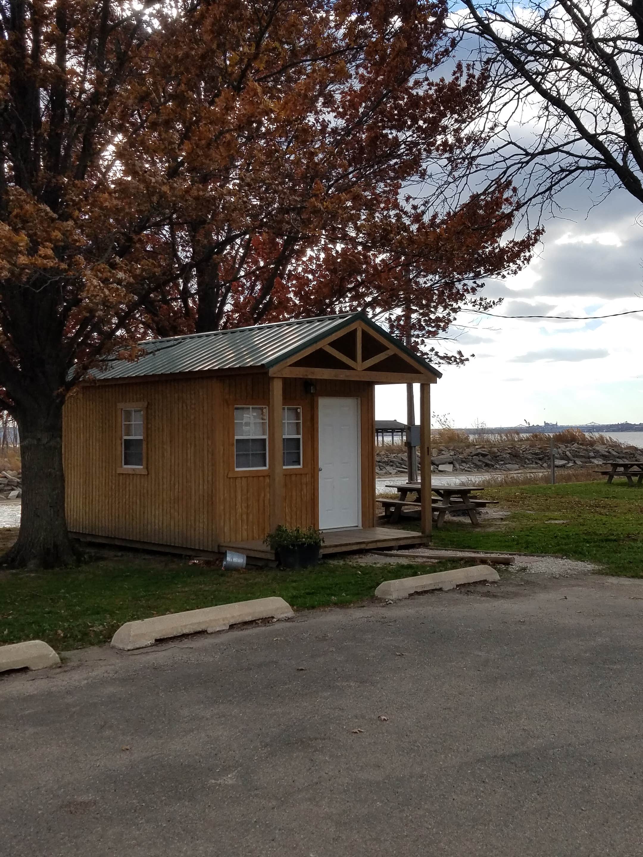 Nancy W.'s photo of glamping accommodations at Carl Spindler Campground near Mapleton, IL