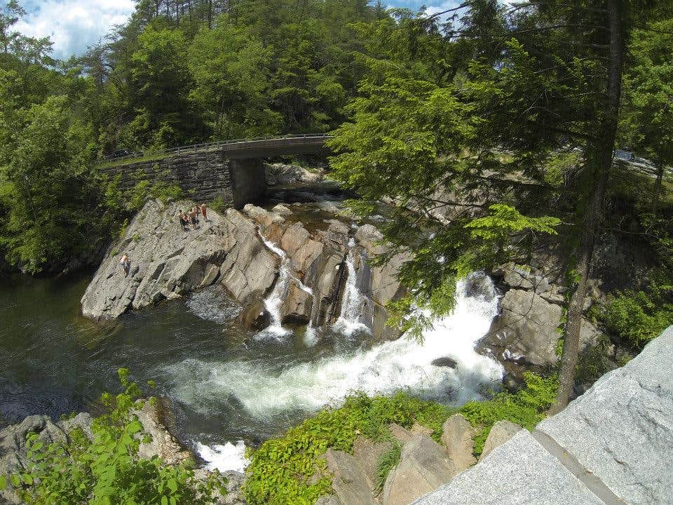 Nearby waterfall along the drive