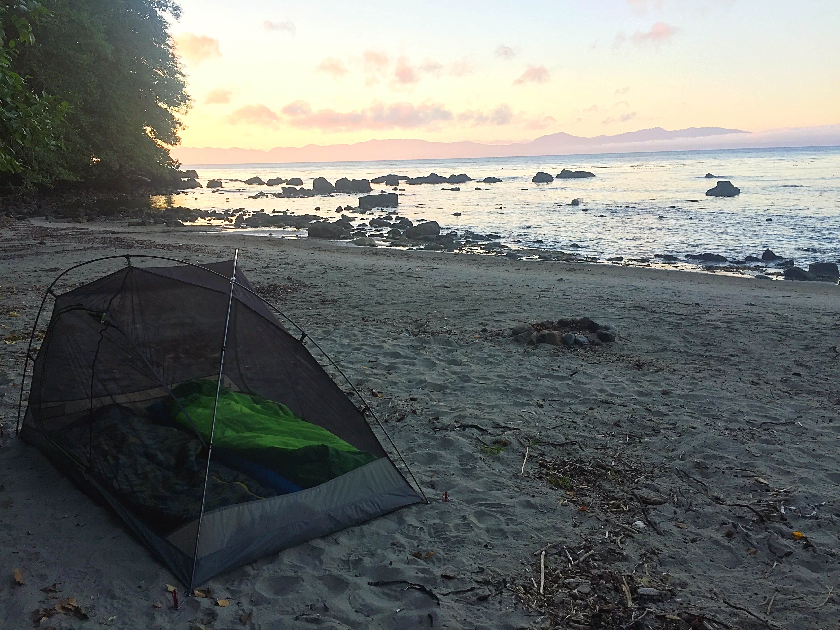 Lucy L.'s photo of tent camping at Shi Shi Beach — Olympic National Park near Forks, WA