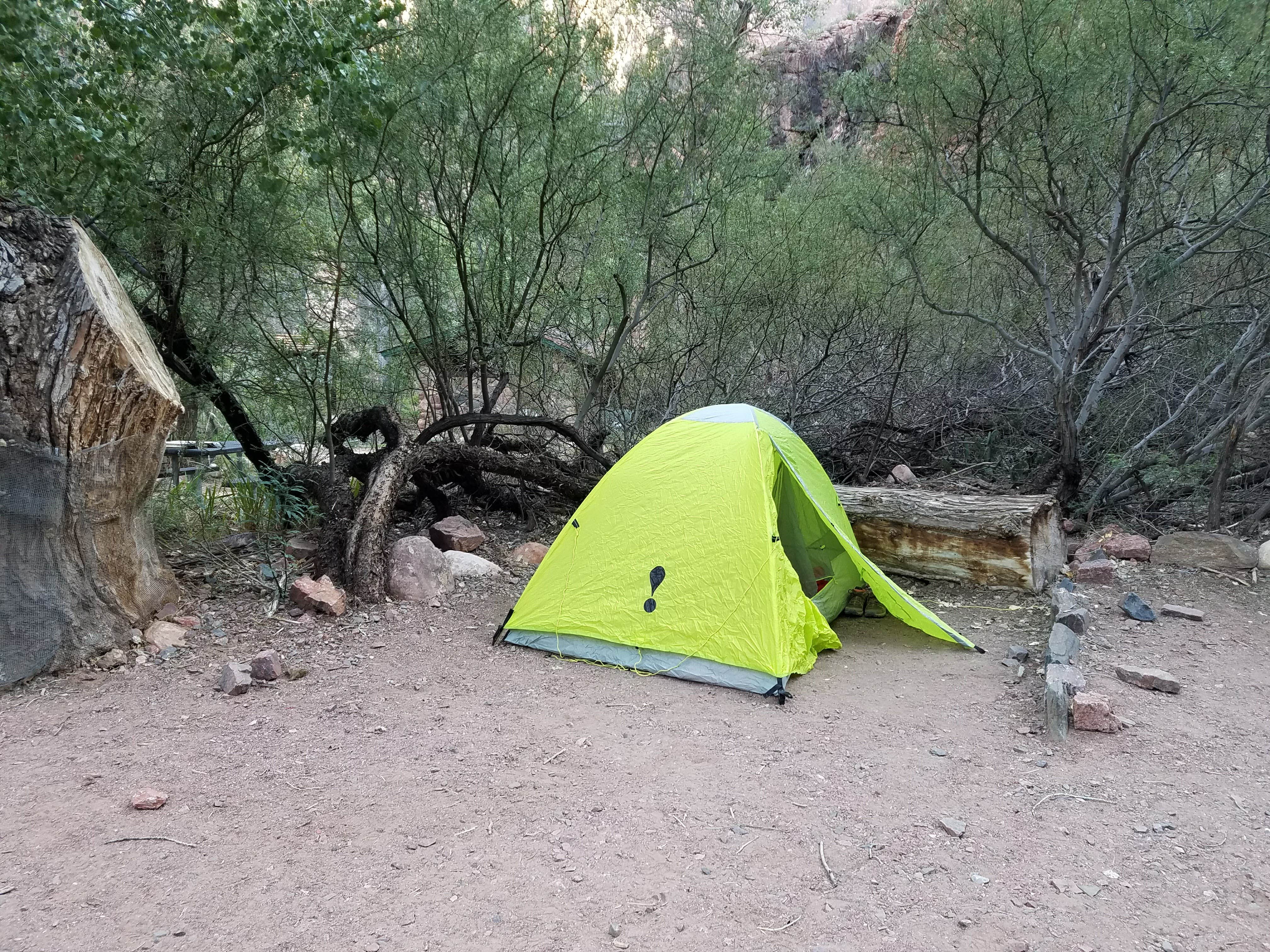 Christy C.'s photo of tent camping at Bright Angel Campground — Grand Canyon National Park near Tuba City, AZ