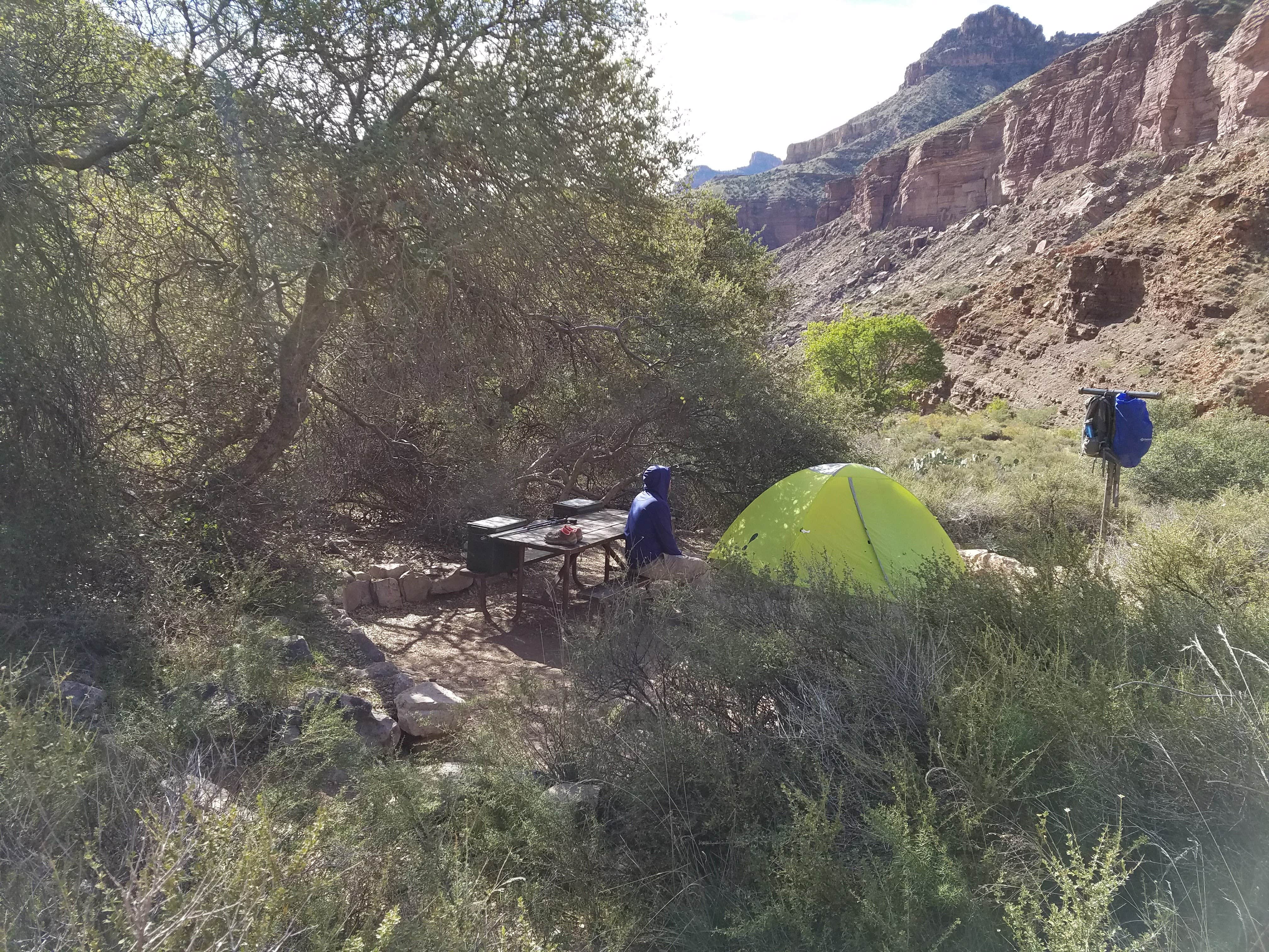 Christy C.'s photo of tent camping at Cottonwood Campground — Grand Canyon National Park near Tuba City, AZ
