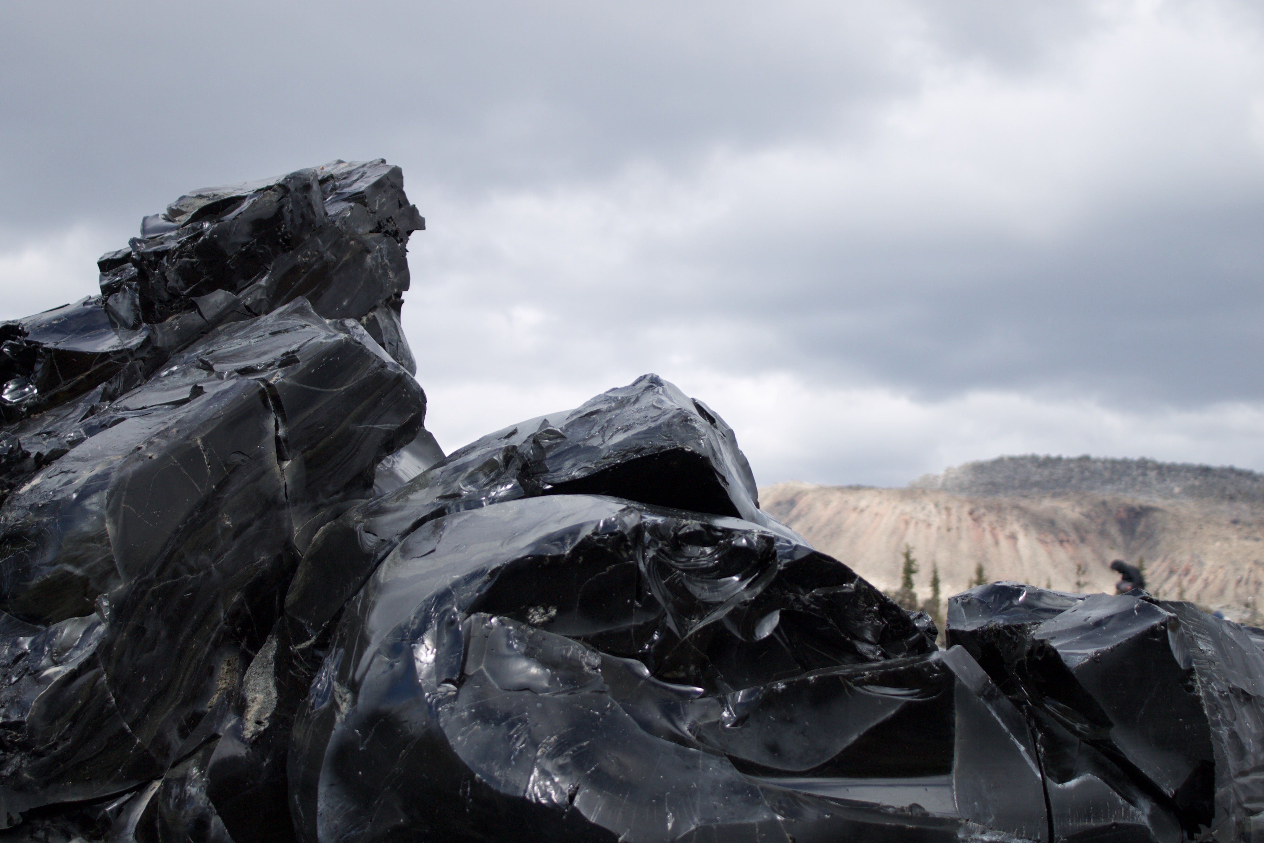 Volcanic glass flow at Glass Mountain