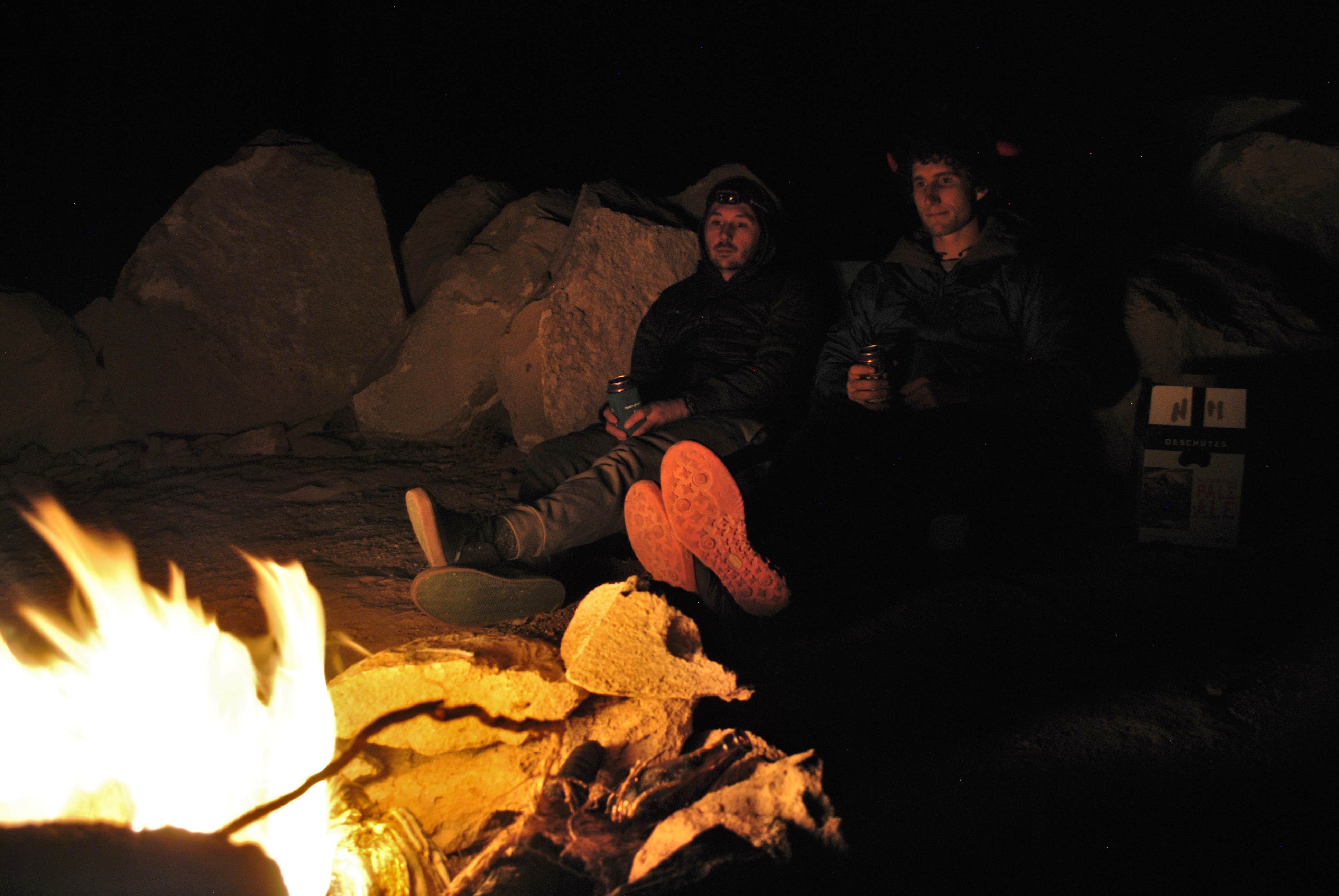 Camp here! At the Pit!  There are fire rings.