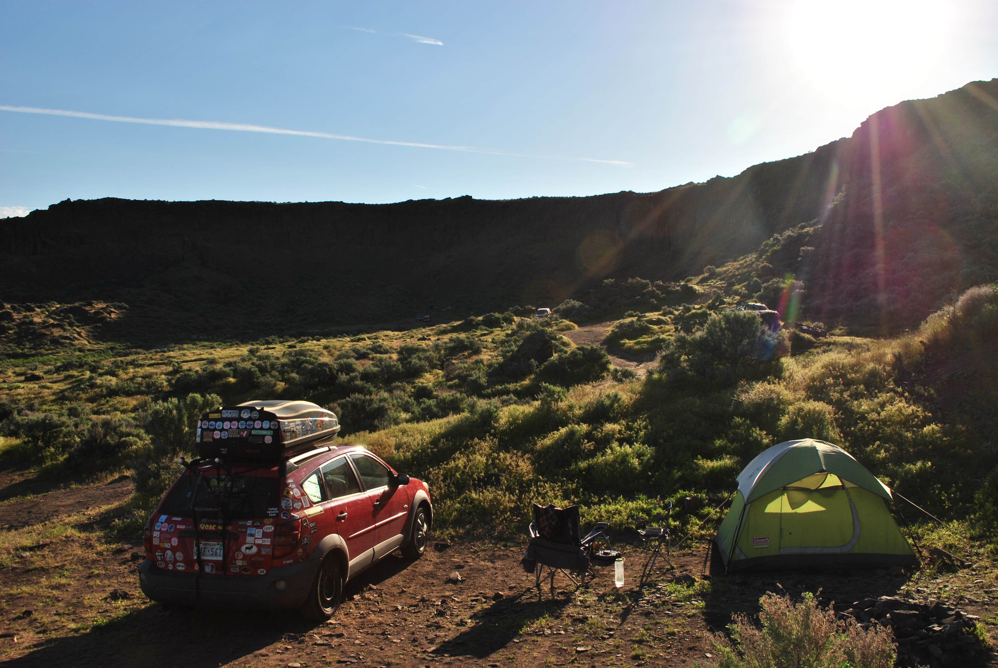 Leah W.'s photo of tent camping at Frenchman Coulee Backcountry Campsites near Beverly, WA