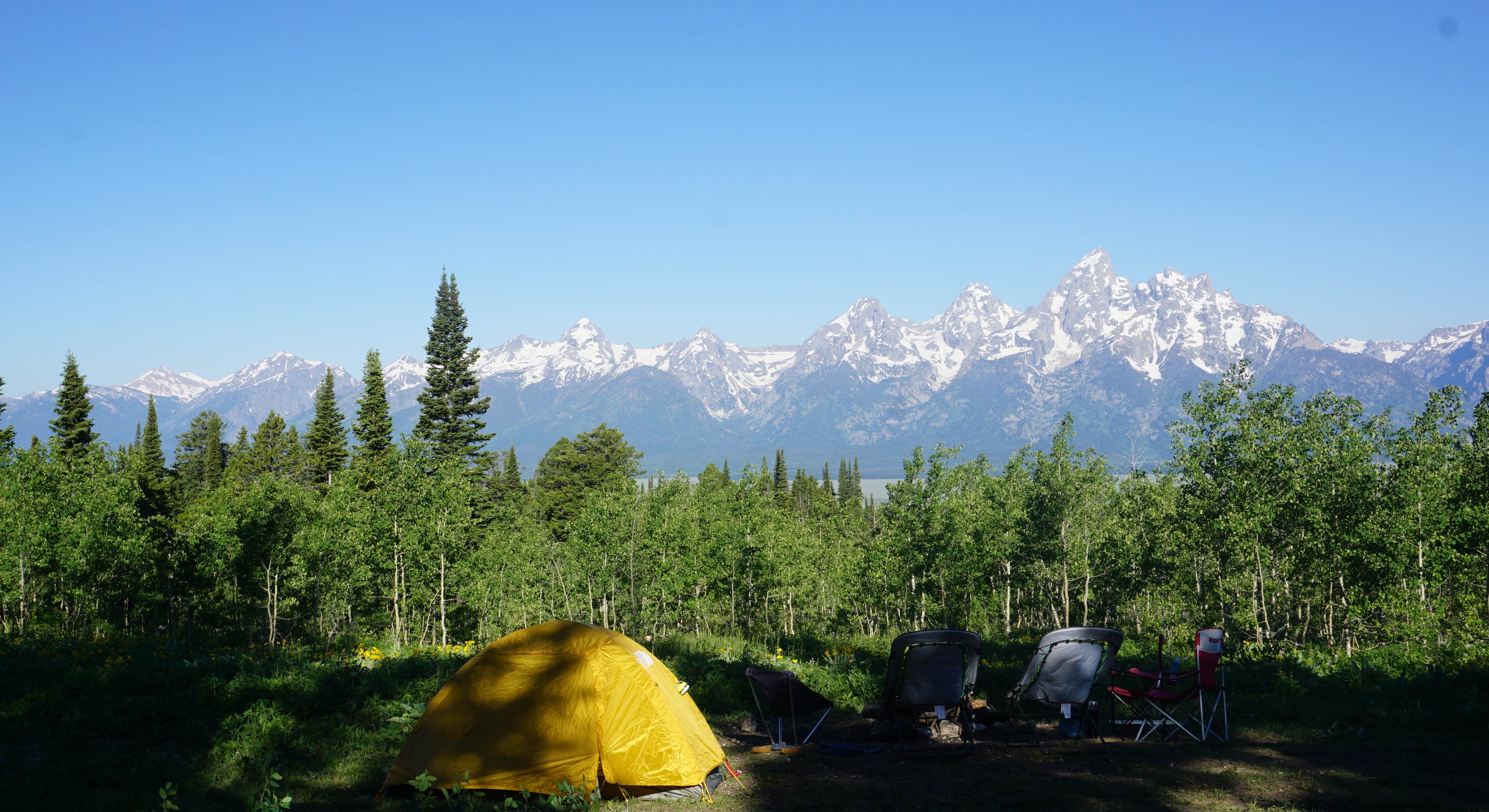 The Top of Shadow Mountain Gran Teton Camping Spots