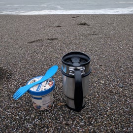 Breakfast by the ocean.
