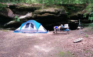 Sarah C.'s photo of tent camping at Dismals Canyon Cabins and Primitive Campsites near Bankhead National Forest