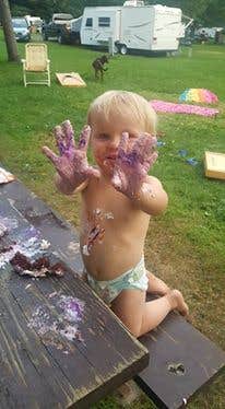 Melissa K.'s photo of rv camping at Ice Age Campground — Devils Lake State Park near Merrimac, WI