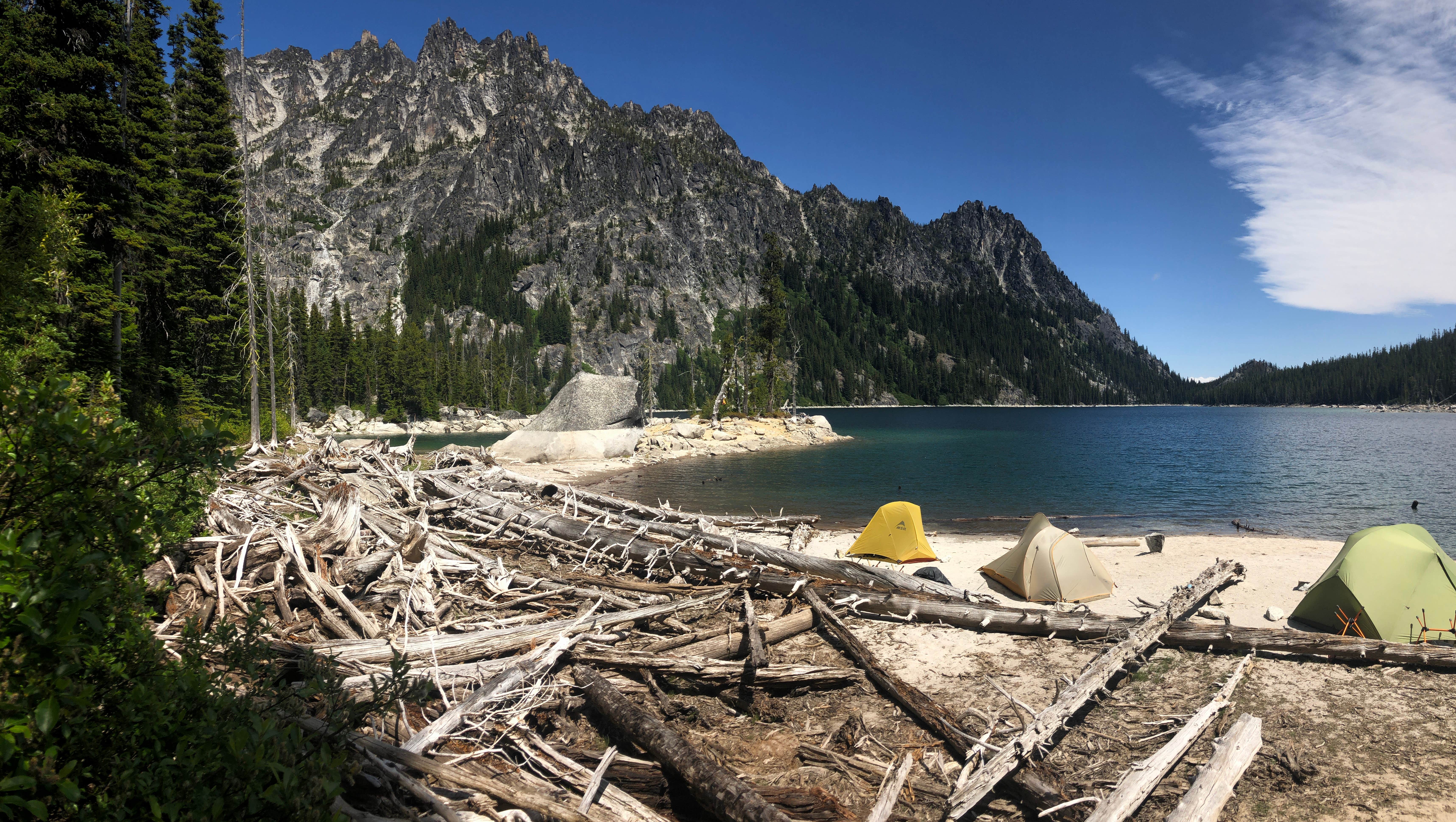 Stephanie Z.'s photo of tent camping at Snow Lake Zone near Cle Elum, WA