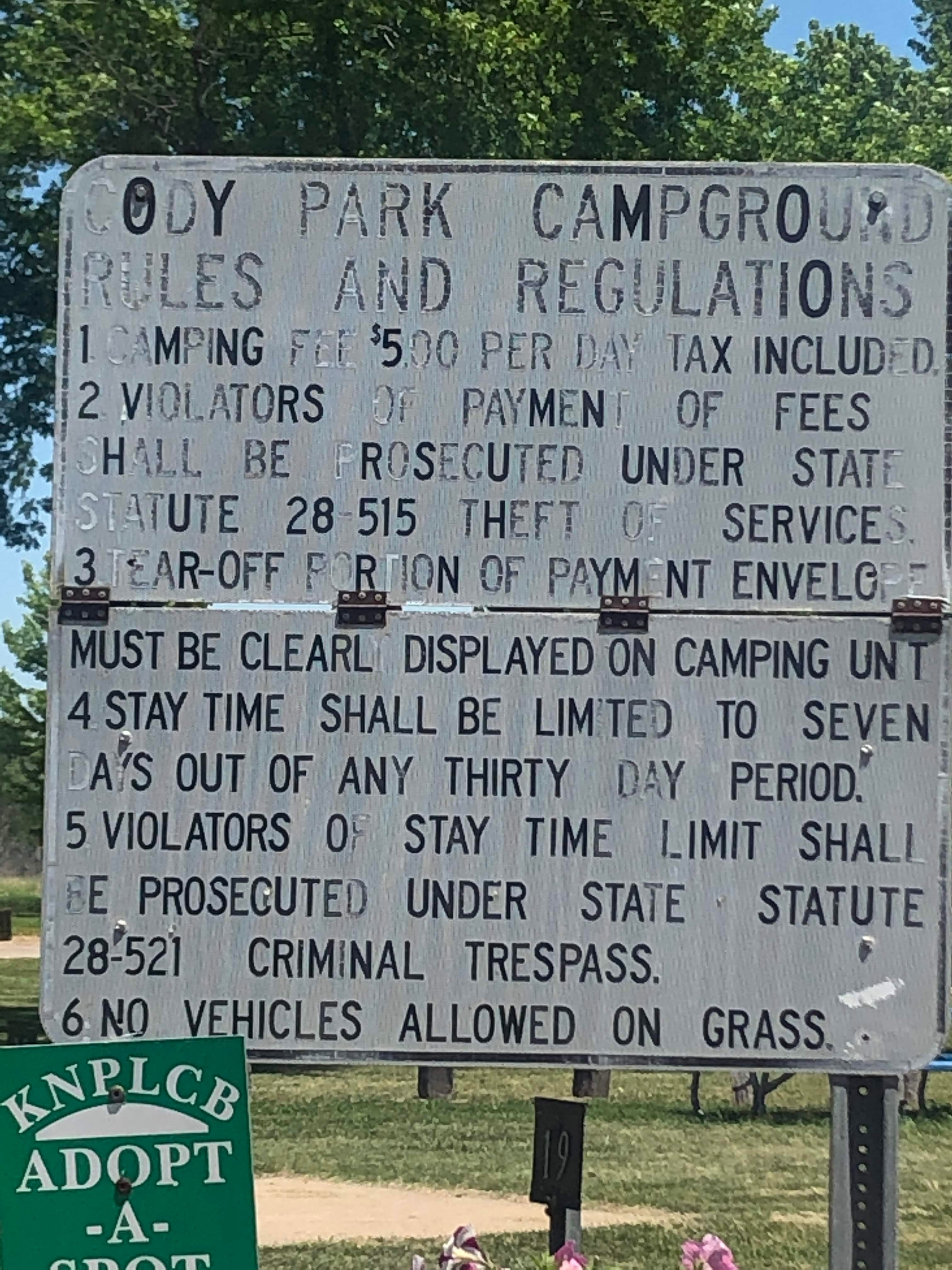 Camper submitted image from Cody City Park Campground - 5
