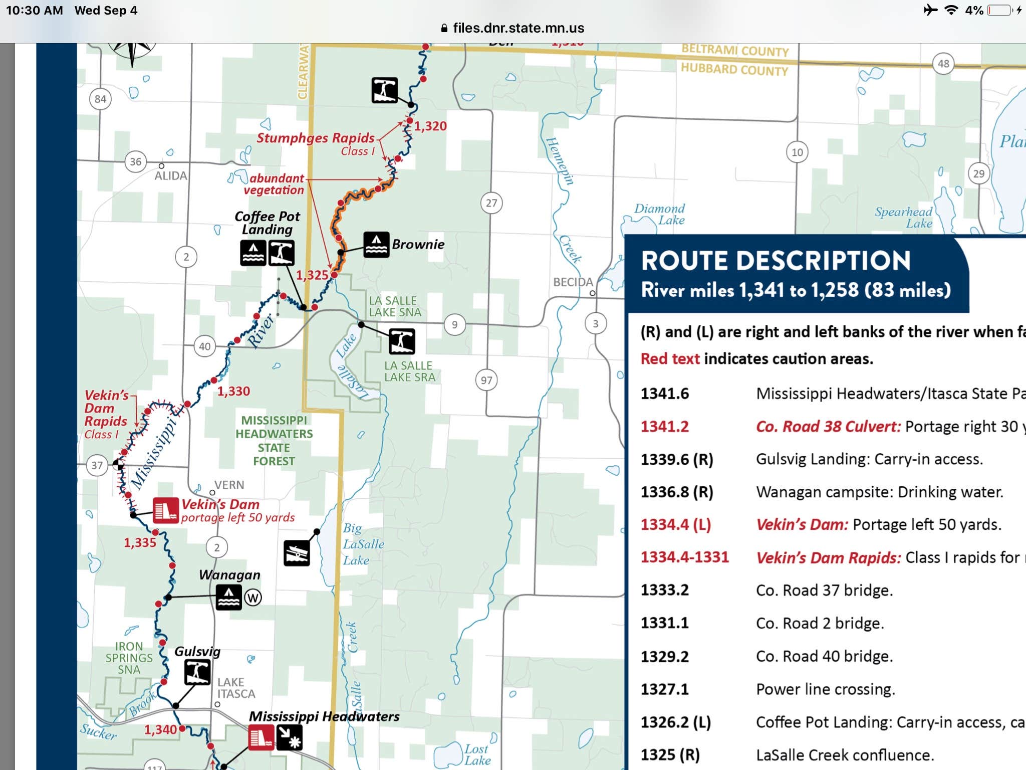 Camper-submitted photo at Stumphges Rapids Landing near Bemidji, MN