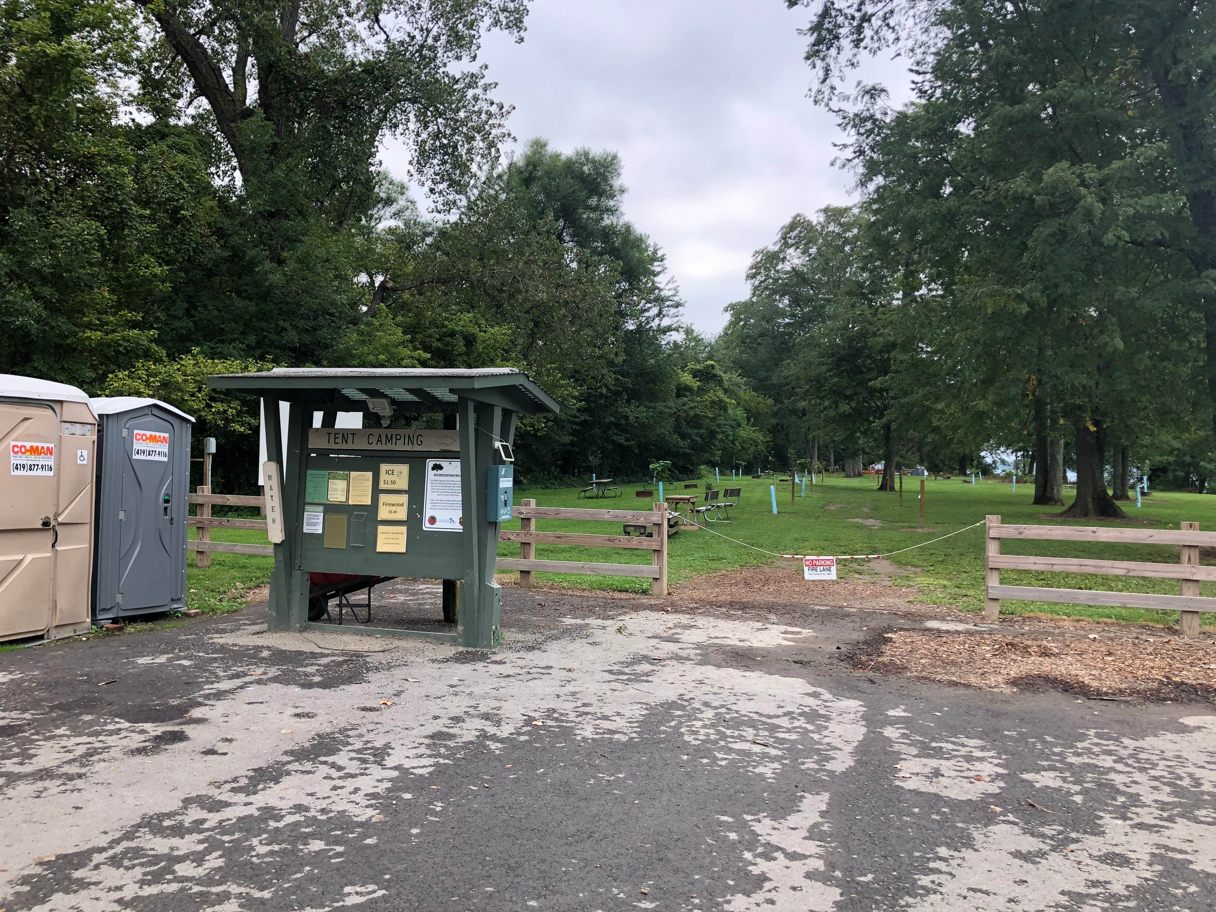 Tent sites are walk-in only