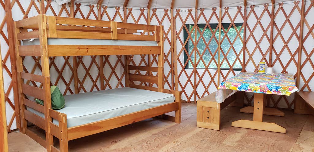 Jean C.'s photo of glamping accommodations at Boston Harbor Islands State Park Campground near Rockland, MA