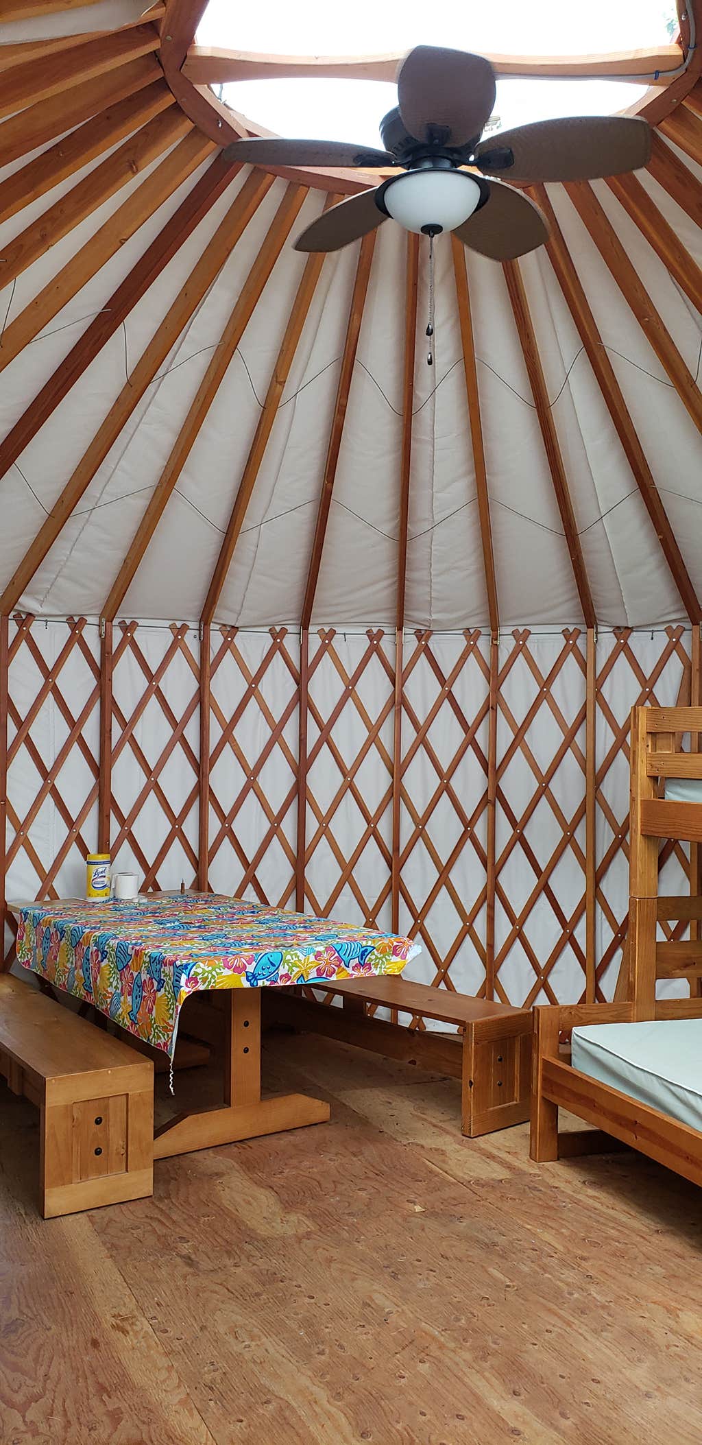 Jean C.'s photo of glamping accommodations at Boston Harbor Islands State Park Campground near Millville, MA