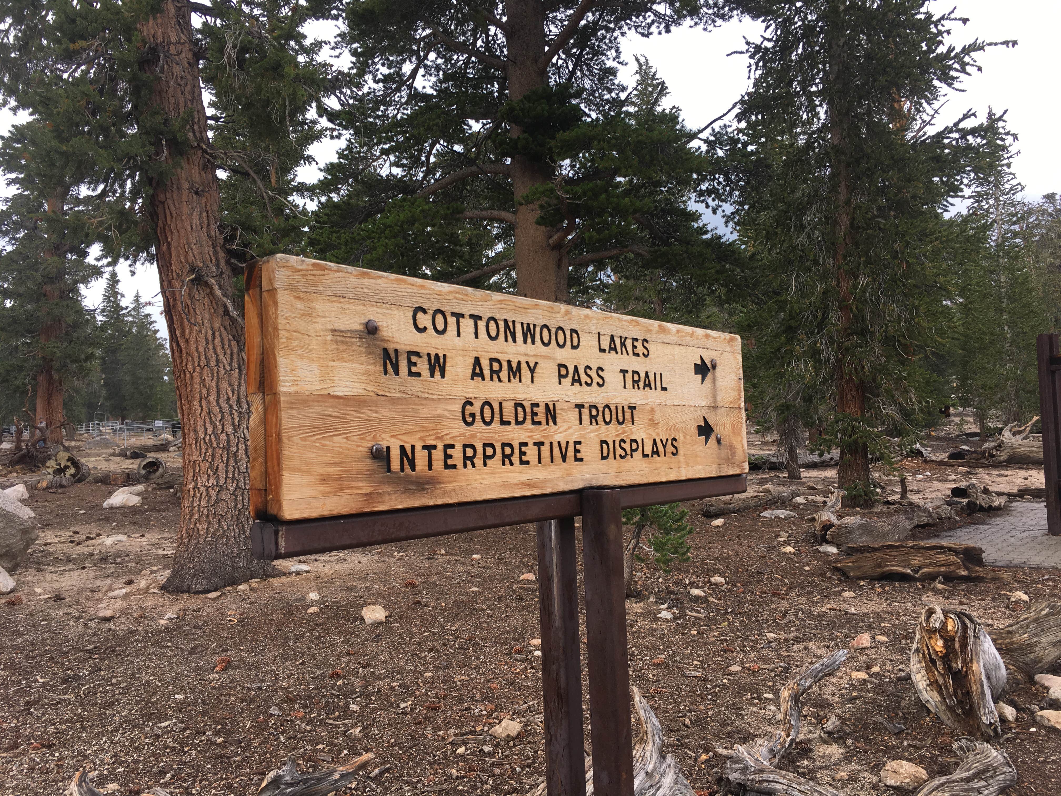 Cottonwood lakes trailhead campground outlet