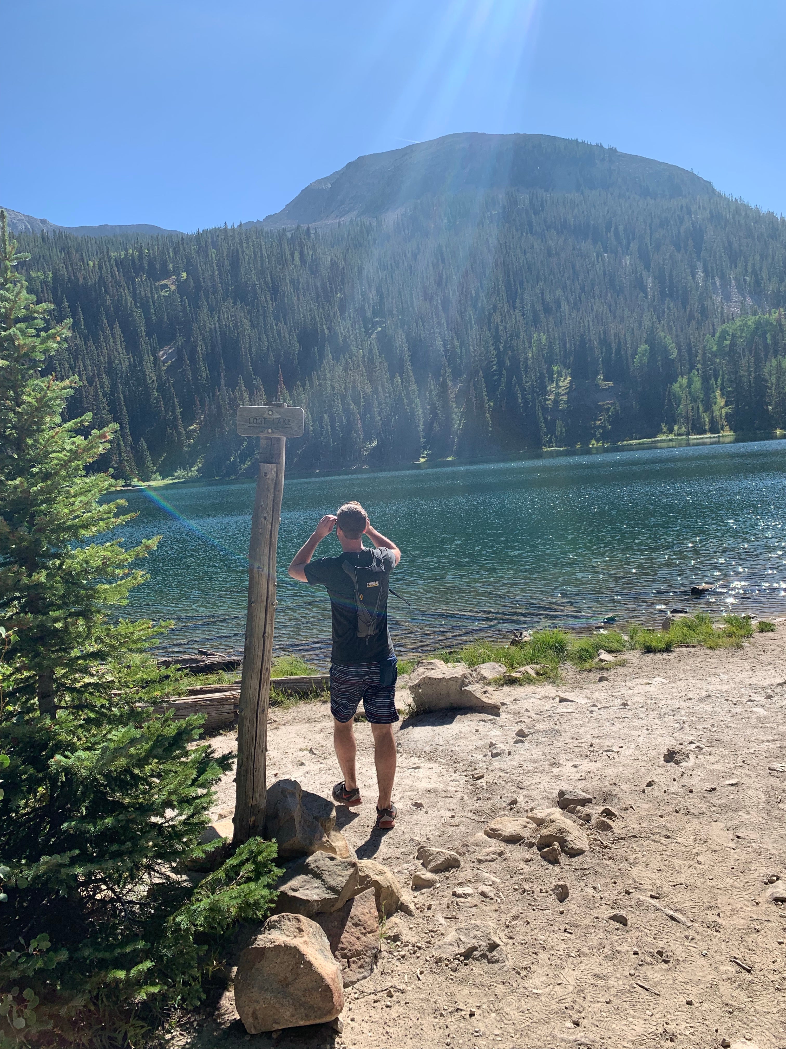 Lost lake is a 30 minute moderate hike away.