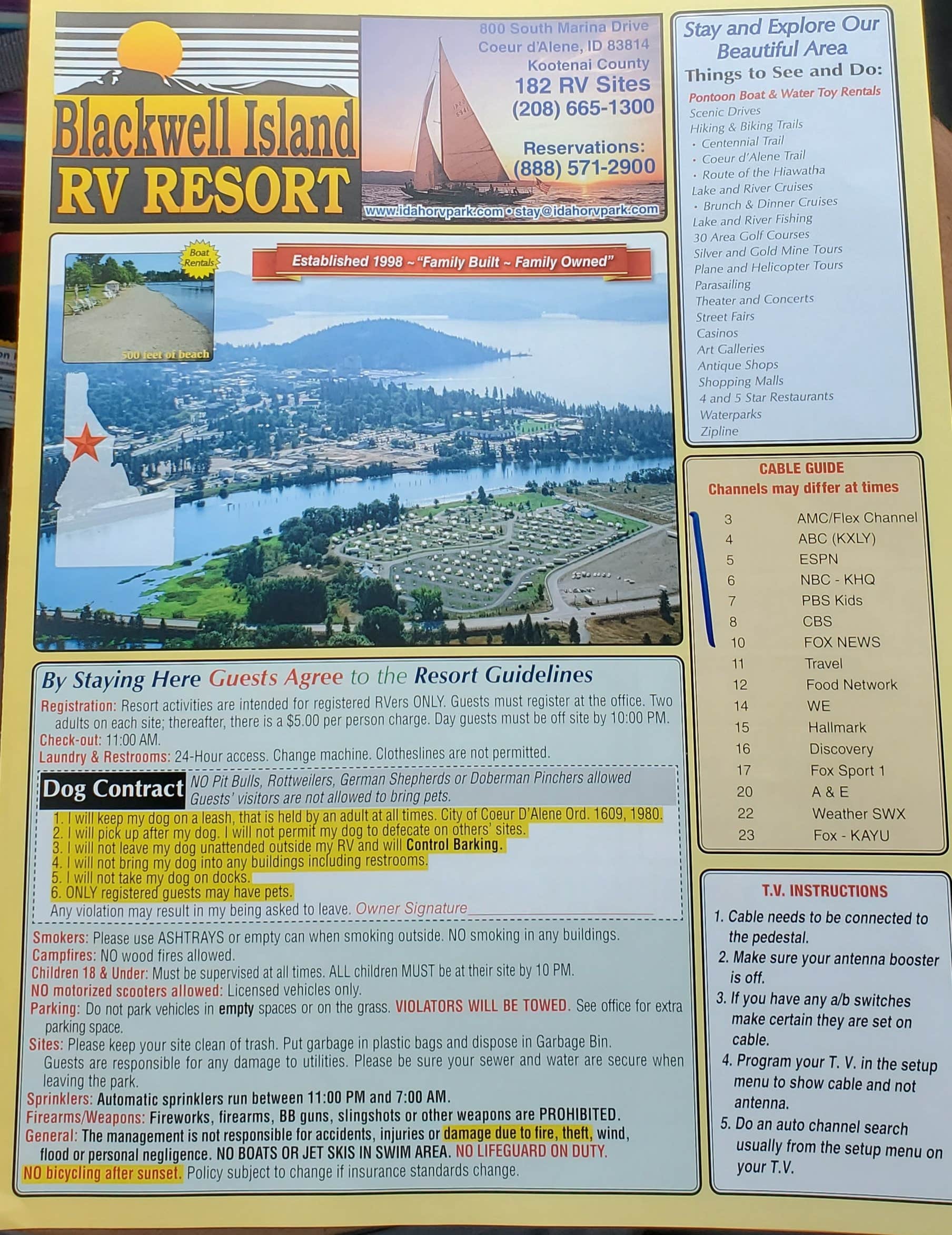 Camper-submitted photo at Blackwell Island RV Park near Coeur d'Alene, ID