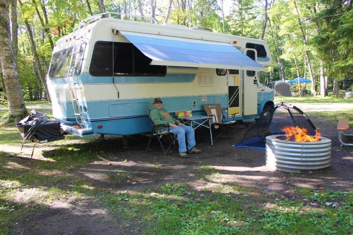 Lora H.'s photo of rv camping at Rivermouth Modern Campground — Tahquamenon Falls State Park near Paradise, MI